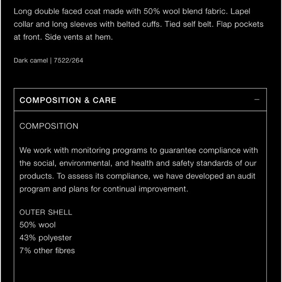 Zara double faced wool camel coat - Picture 3 of 12